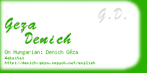 geza denich business card